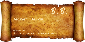 Beiner Balda névjegykártya